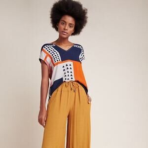 Odells geometric key hole cut out blouse